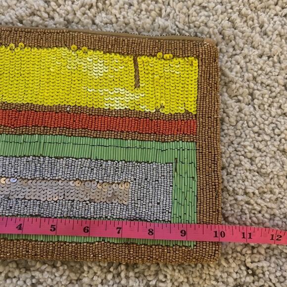 Jasper & Jeera Gold & Multicolored Beaded Clutch Bag - Picture 5 of 8